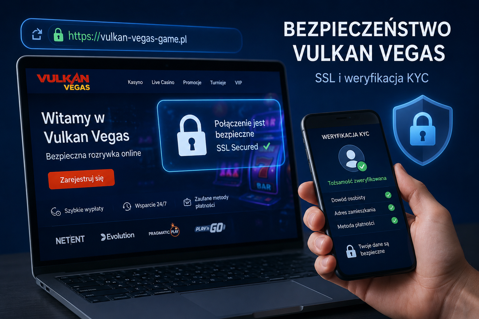 Bezpieczeństwo Vulkan Vegas SSL i weryfikacja KYC