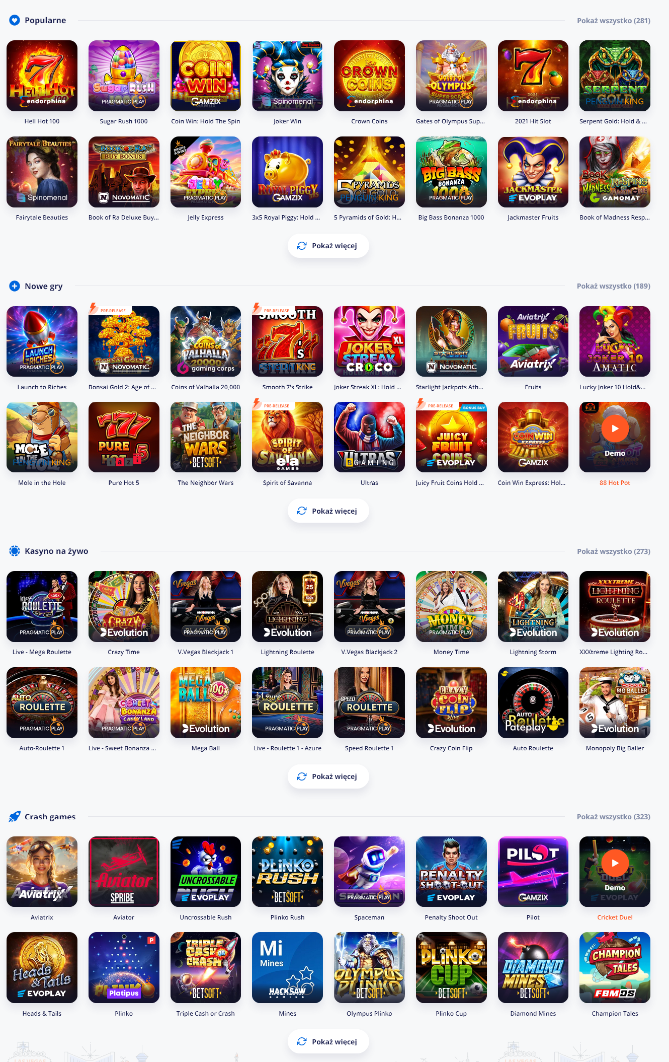 Sloty i gry live w Vulkan Vegas